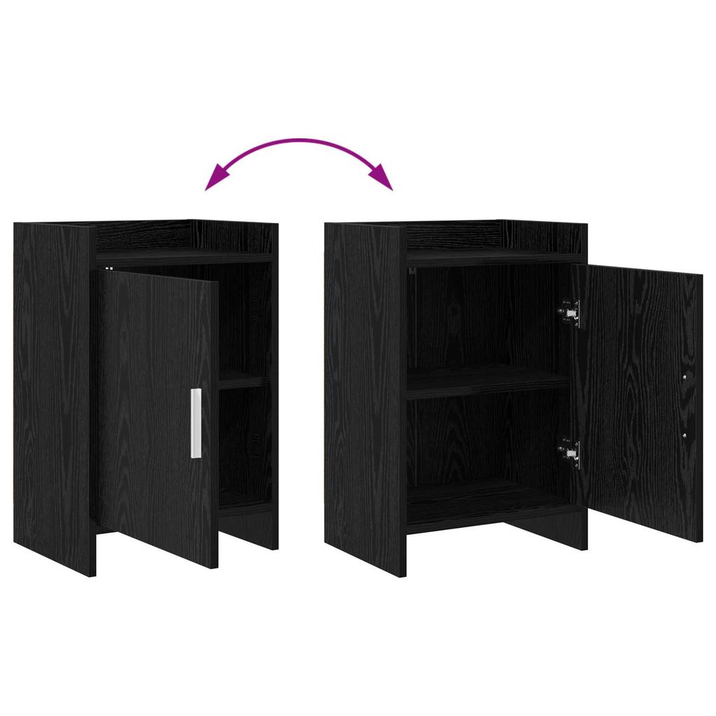 Nightstands 2 Pcs Black Oak 40 X 30 X 60 Cm Engineered Wood