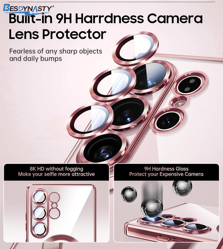 S26Ultra Magnetic For Magsafe Case For Samsung Galaxy S26 S25 Edge S24 S23 FE Ultra Plus S26+ Soft Clear Plating Silicone Shell