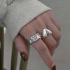 LATS Sweet Cool Silver Color Rings for Women Girl Korea Elegant Simple Smooth LOVE Heart Ring Fashion Jewelry Accessories
