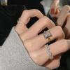 Stunning Korean Water Diamond Wave Cross Geometric Ring For Women Adjustable Size Fashion 2023
