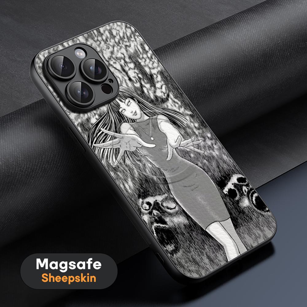Thriller Cool Tomie Junji Anime Phone Case For iPhone 17 16 15 14 13 12 11 Plus Pro Max  High-end Luxury Magsafe Sheepskin