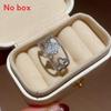 Zircon Stone Floral Statement Ring With Gold And Silver Finish For Trendy Female Accessories