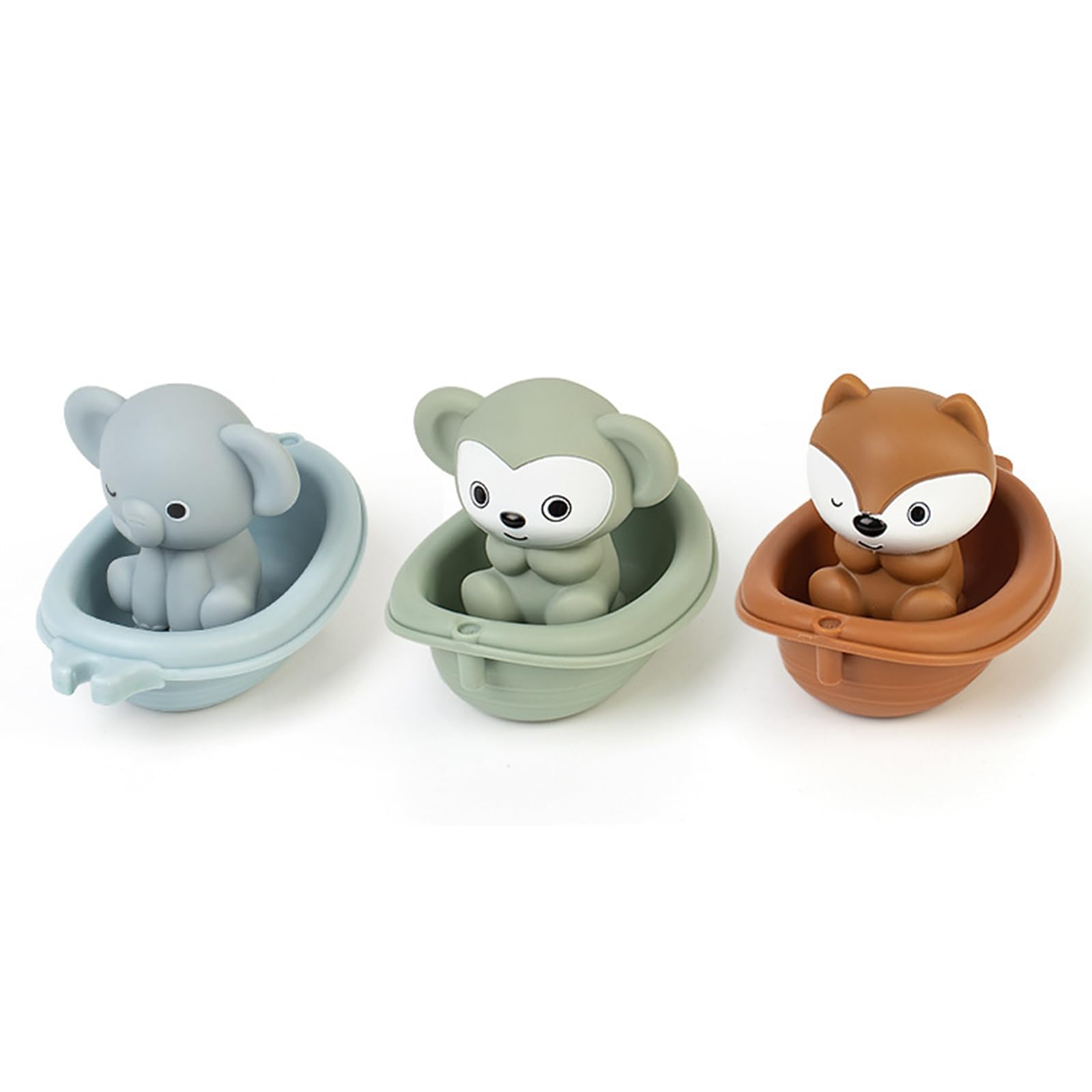 

EsiFare Animal Bath Toys [3-Piece Set] Water Toy for Ages 1 Month to 5 Years, Soft Baby Bath Toy, Boat-Shaped Water Toy, Cute Bath Toy, Pool Toy,