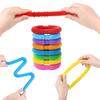 Colorful Pop Tube Rainbow Fidget Toy Telescopic Tube Stress Relief Toy Plastic Stretch Pipe  Plastic Sensory Decompression Toy