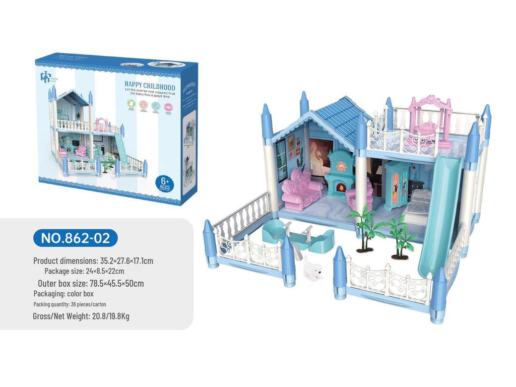 DIY Princess Dollhouse Castle Villa for Girls