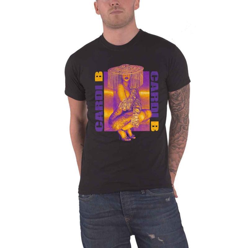 Cardi B t-shirt Squat Wap nouveau Logo officiel noir M S разноцветный