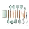 Set of 11 silicone cooking accessories: spatula, spoon, whisk, non-stick coating