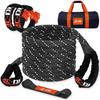Frânghie de Recuperare Cinetică 1 inch x 30 picioare 48.500 lbs Curea Snatch cu 2 Anouri Moi pentru Vehicul Offroad Jeep SUV ATV UTV Tractor