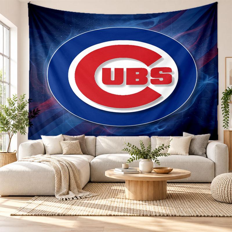 Chicago Cubs Wall Tapestry, Soft Fabric Wall Hanging, Decorative Backdrop For Bedroom Home Wall Art