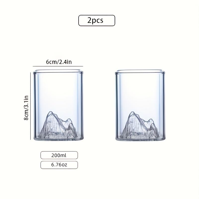 6.76oz High Borosilicate Glass Whiskey Glasses 3D Mountain Design   Cocktails Scotch Bourbon Vodka Tequila More for Home Decor