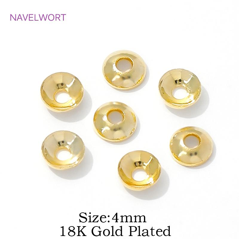 4mm/5mm 18K Gold Plated Brass Beads Caps Spacer Beads For Jewelry Making,Caps For Beads,Caps For Bracelet,DIY Jewelry Findings