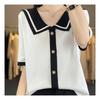 Navava Romantic Thin Collar Half Sleeve Knit Nk2033