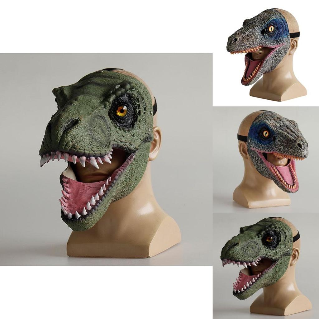Jurassic World Dinosaur Latex Mask Headgear Tyrannosaurus Rex Halloween Cosplay Prop