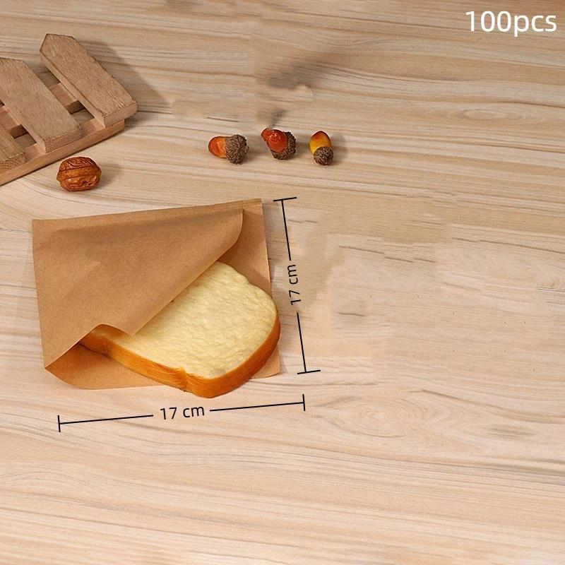 100 Stück Fettbeständige Papiertüten Ölbeständig Lebensmittelecht Sichere Beutel für Bäckerei Keks Geschenkverpackung Partygeschenk Verwendung
