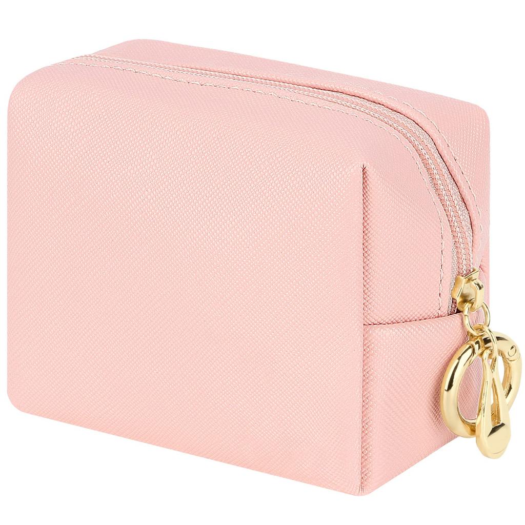 Desing Wish Mini Pouch with Key PU Leather Cute Travel Small Makeup Pouch Ring, Pouch, Pouch, (Pink)