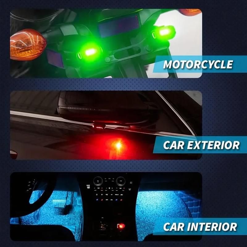 Light Up the Night RGB LED Aircraft Strobe Lights for Motorcycles,Airplanes & Helicopters,Car. Control Color Easy, Recharg