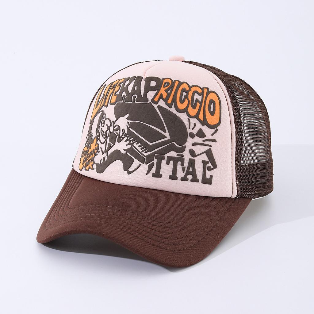 Alphabet Piano Printed Sun Hat Male And Female Couples Net Hat Truck Hat Versatile Breathable Baseball Cap
