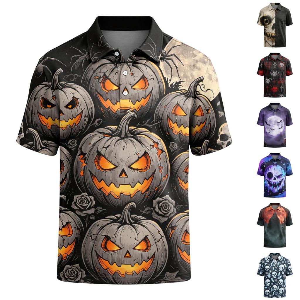 Men's Halloween Print Short Sleeve Casual T-Shirt