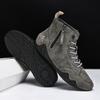 New 2026 Handmade Leather Men Ankle Boots Casual Shoes Side Zipper Comfortable Breathable Sneakers Anti-Slip Outdoor Boots Shoes