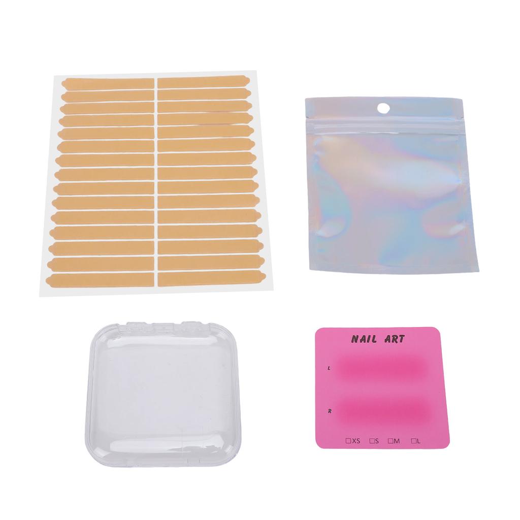 15 Sets Press On Nail Storage Boxes Dust Proof Thick Clear Fake Nail Display Containers with Adhesive Sticker for Home Salon