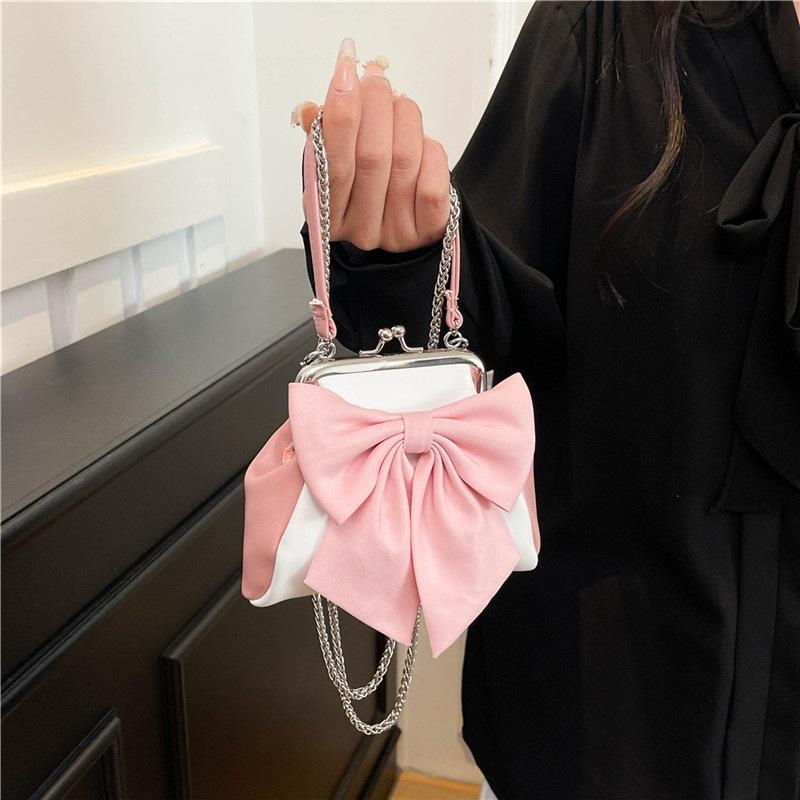 Cute Little Bag 2025 New Mori Sweet Girl Bow Foreign Style Versatile Clip Buckle Messenger Shell Bag Tide