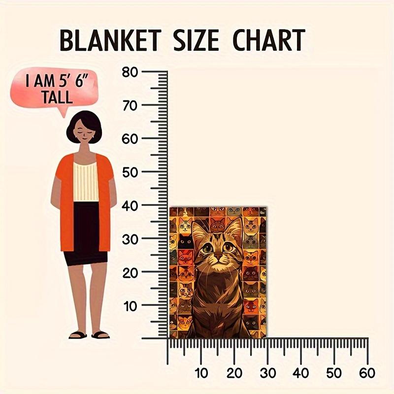 Cozy Cat Print Fleece Blanket: Perfect for All Seasons - Available In Queen, King, and Twin Sizes