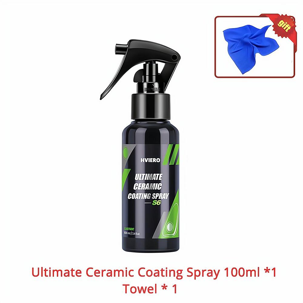 

HVIERO-S6 Керамическое покрытие для автомобиля, уход за краской 50 100 300 мл, полировальная паста, нанопродукты, гидрофобное быстрое покрытие, жидкий воск, полировальная краска 100ml Towel