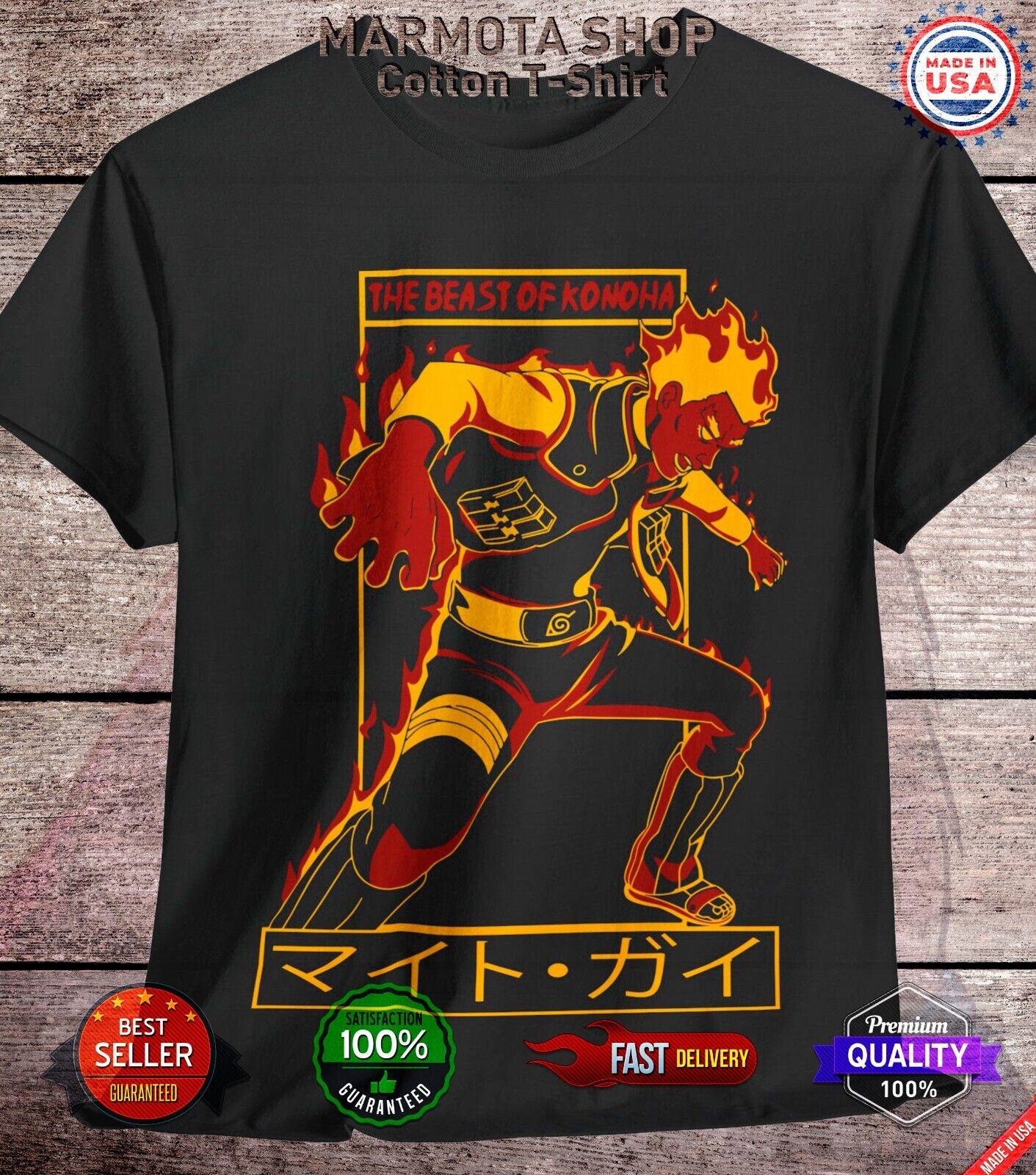 

Maito Gai Shirt Naruto Shippuden Kakashi Unisex Anime Tee T-Shirt All Size Lee 4XL