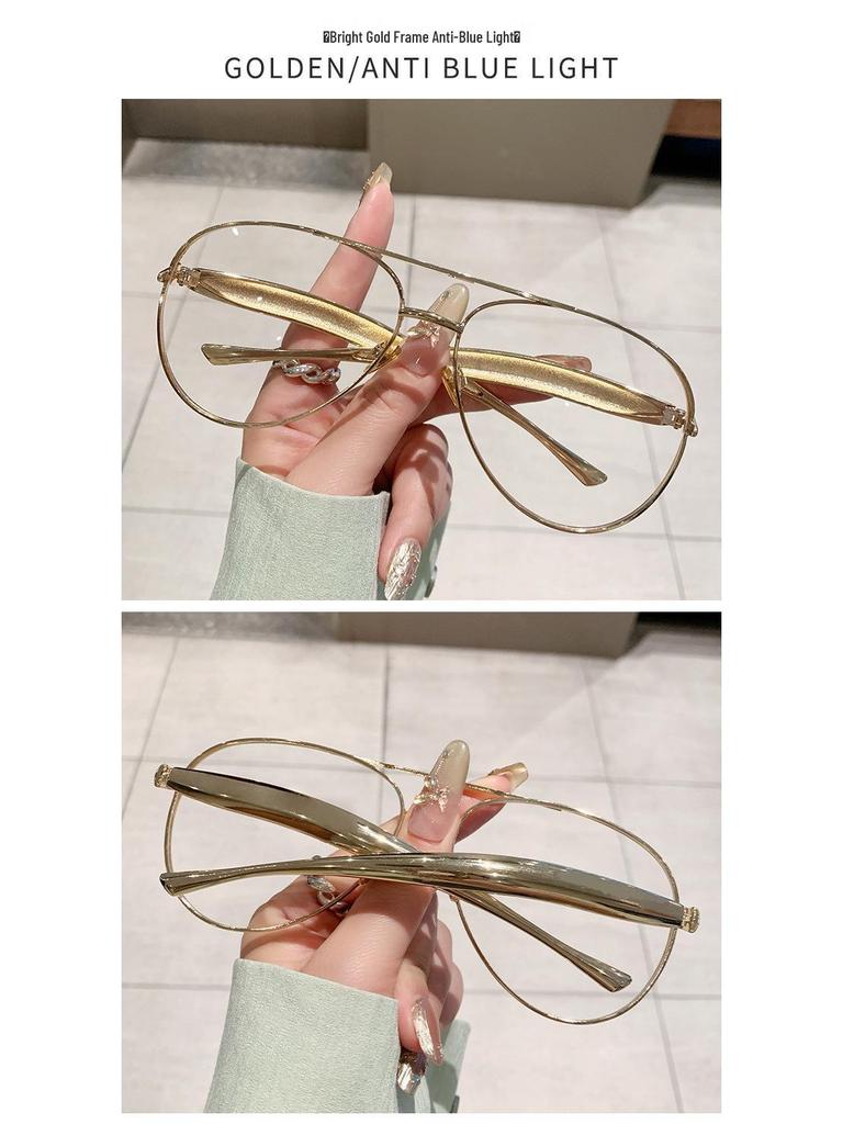 Modne damskie okulary przeciwsłoneczne aviator: Styl Europejski/Amerykański, Duża Oprawka, Retro Podwójny Mostek, Inspirowane Celebrytami Internetowymi
