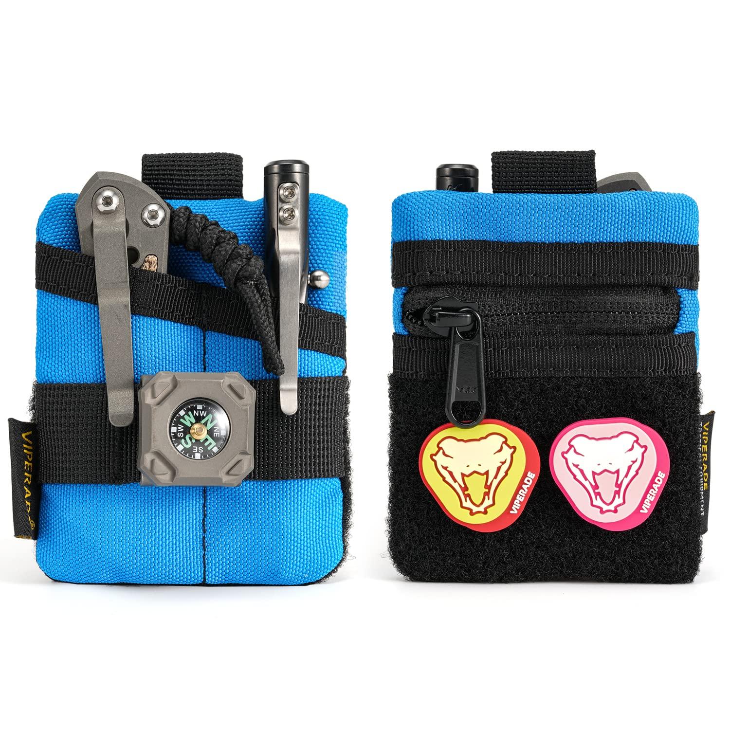 

VIPERADE VE13 Міні EDC Маленький Кишеньковий Органайзер з DIY Патчем EDC Органайзер для Кишені на Кулак для EDC та EDC Спорядження Підсумок, Відділення, Чоловіки, Запальничка, Монета, (синій) синій