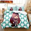 3D Anime Gacha Girl Povlečení s povlakem na polštář Potah na přikrývku Měkké Jednolůžko Dvojlůžko Queen Super King Velikost Domácí textil