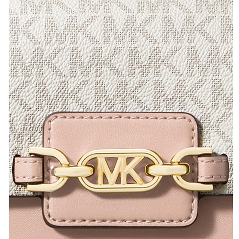 Michael Kors Heather Classic Monogram Logo Fashion Flap Envelope Bag Women bags Vanilla-White Nude-Pink 32S2G7HC0B-173