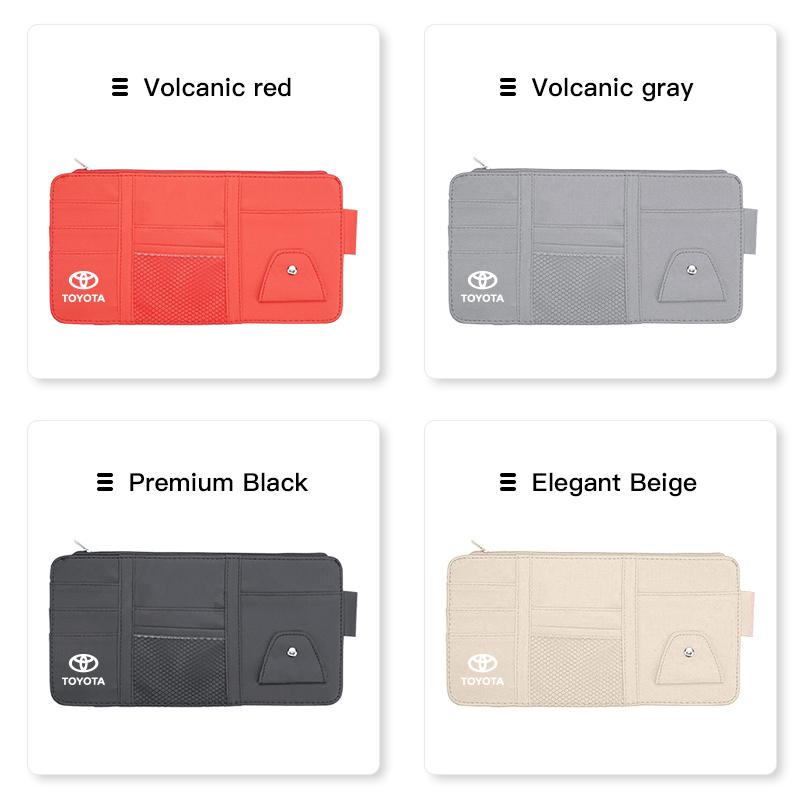 2026 Hot For Toyota Hub Caps PU Leather Car Sun Visor Ticket Card Storage Bag Accessories For Toyota Gazoo Racing Corolla Crown 