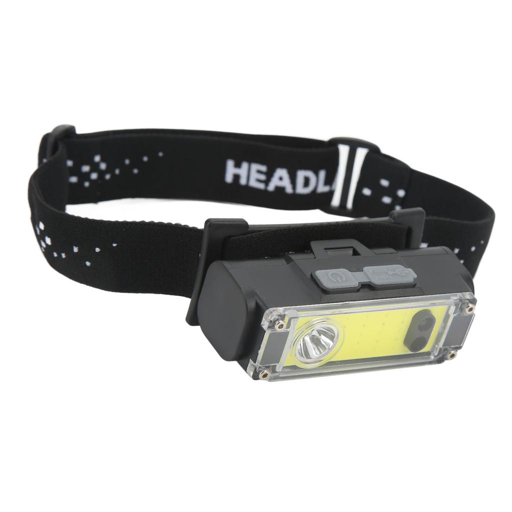 Induction COB Headlight XPE COB Headlamp Fixed Focusing Waterproof TYPE C Fast Charging Headlight with LED Indicator
