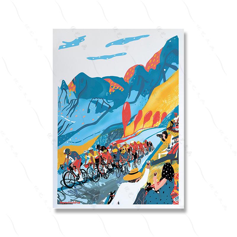 

Франция Велосипед Арт Плакат Печать Дорожный Горный Велосипед Стена Тур Велогонка Абстрактная Картина Холст Комната Домашний Декор 21x30cm No Framed