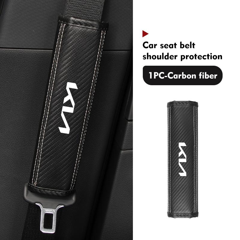 ADX3 Leather Car Seat Belt Shoulder Protector Seat Belt Cover For KIA Spectra Sedona Cadenza Proceed Sephia Stonic Carens