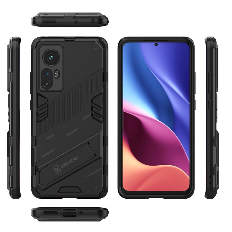 Pouzdro s magnetickým stojanem a držákem pro Xiaomi Mi 12 Pro 12X 5G, zadní kryt s držákem pro Xiaomi Mi 12 Lite Mi 12X a držákem na telefon