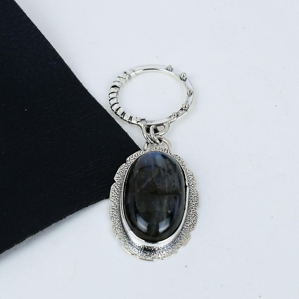 Natural Labradorite Gemstone Silver Pendant In 925 Sterling Silver- Handmade Design, Everyday Wear Jewelry, Unique Pendant Engagement Gifts