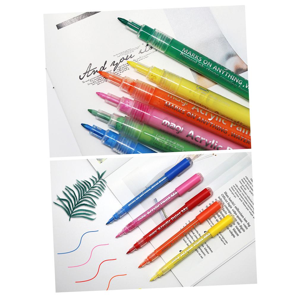 Acrylic Paint Pens 12 Colors Acrylic Paint Markers   Craft Marker Pen for Stone Glass Wood Metal Ceramics