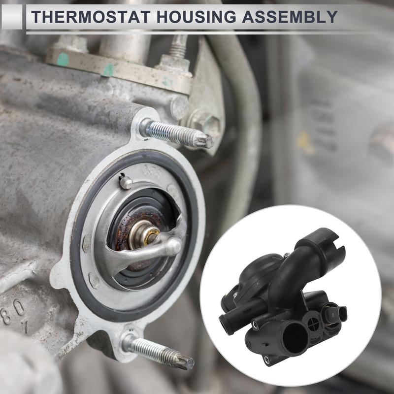 X Autohaux Engine Coolant Thermostat Housing Assembly for Volkswagen Touareg 2004-2006