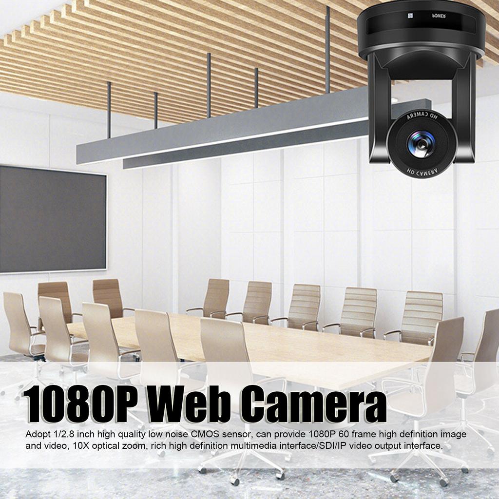 HD 1080P Video Camera PTZ Conference Room Camera 4 Control Methods Omnidirectional Shooting Stable Rotation for Live