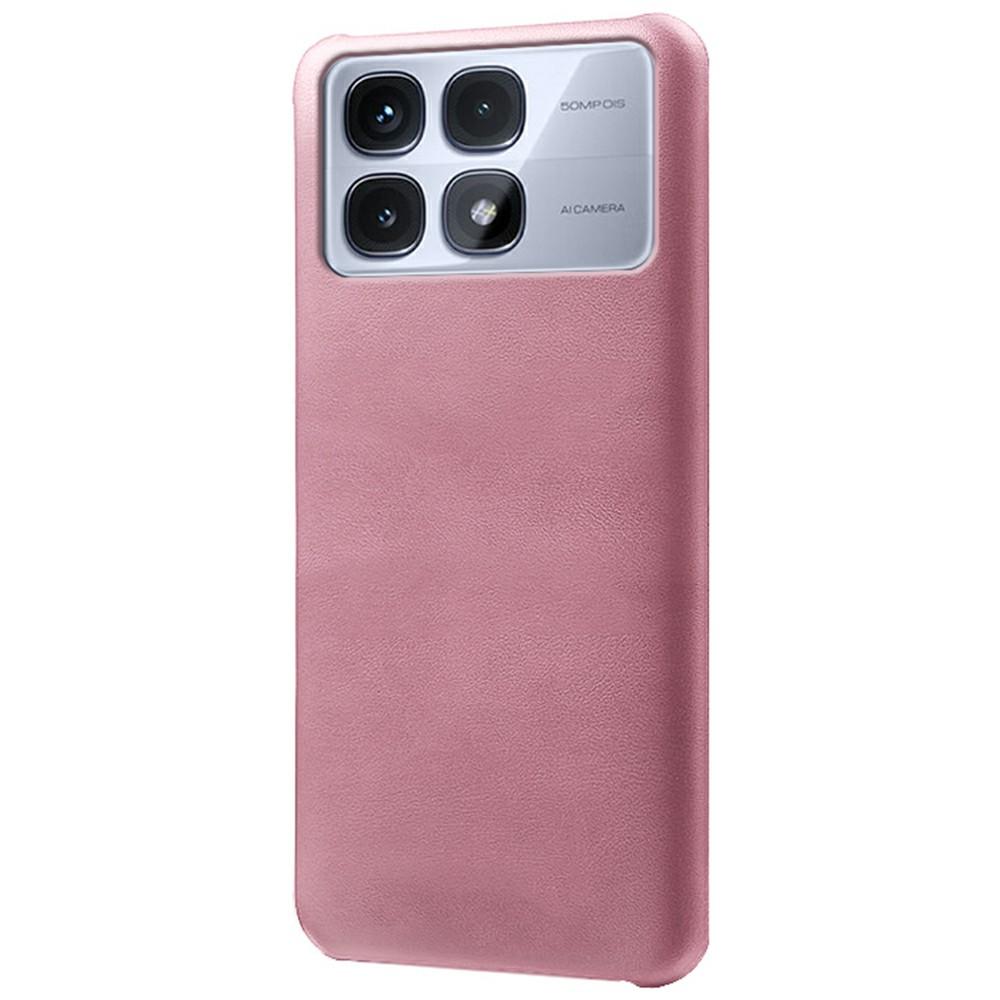 

For Xiaomi Redmi K70 Ultra Case Calf Texture PU Leather Hard PC Protective Phone Cover Rose Gold