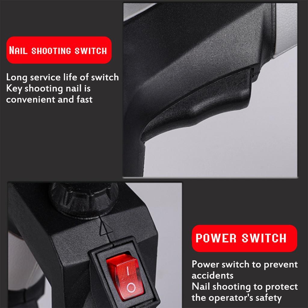 2400W Dual Use Electric Nail Gun Framing Tacker & Stapler Furniture F30 Staple Gun Adjustment Strength 220V Woodworking Tool