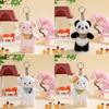Cute Rabbit Panda And Monkey Plush Keychain With Pp Cotton For Bag Decoration