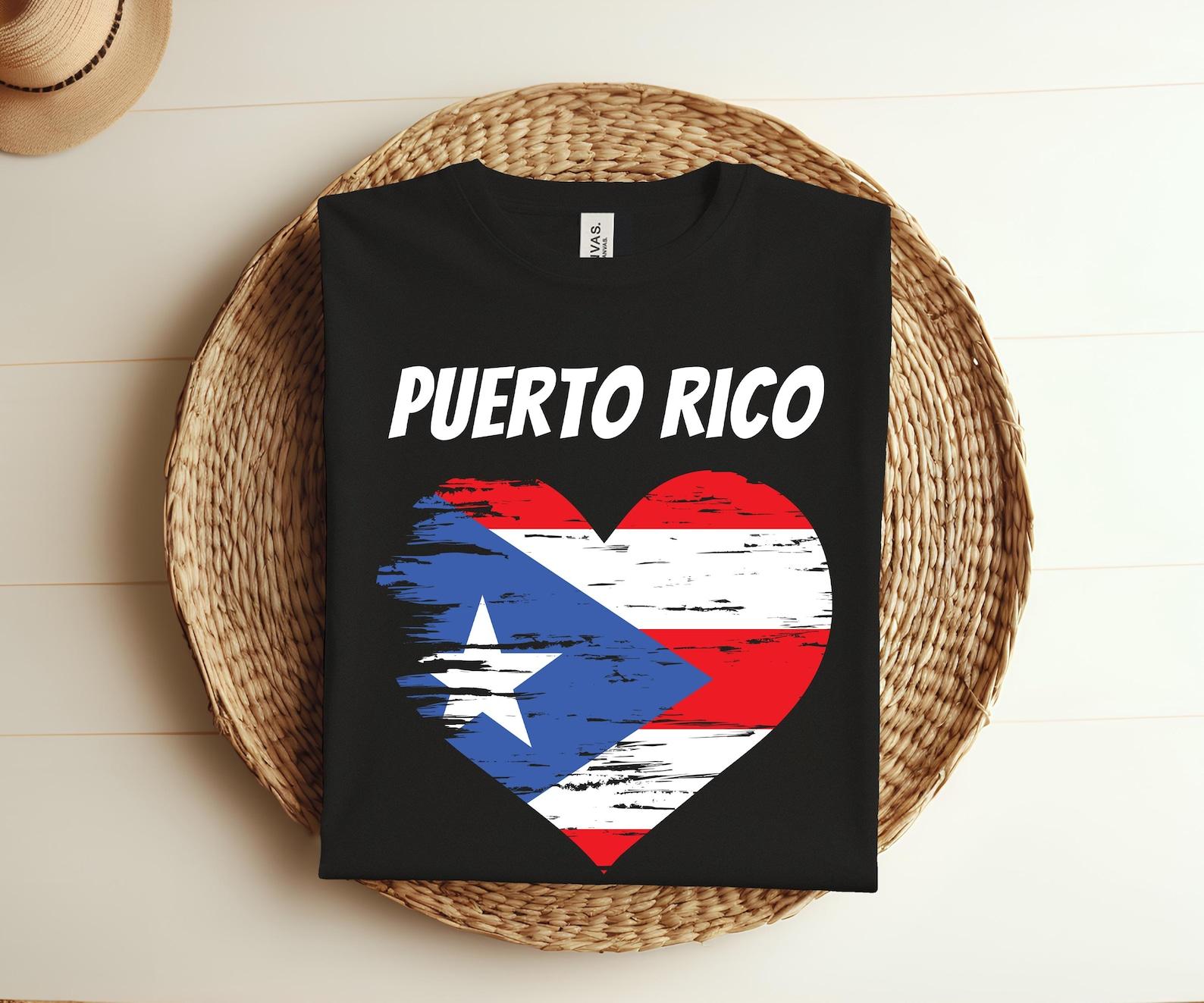 Puerto Rico Love Heart Flag Gift T-Shirt, Puerto Rican Raised Roots, Present, Heritage Love TShirt, Puerto Rico Travel Lover Gifts Shirt, 160