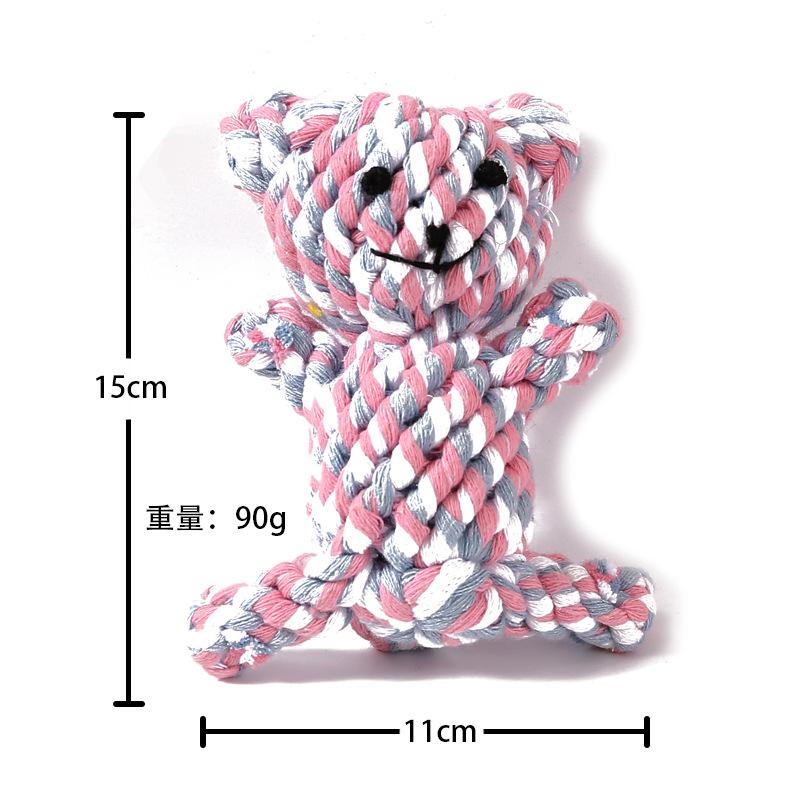 Q Dog Knot Toys Medium and Large Dog Molar Cotton Rope Pet Toys Bite-resistant Teeth Cleaning Dog Toys