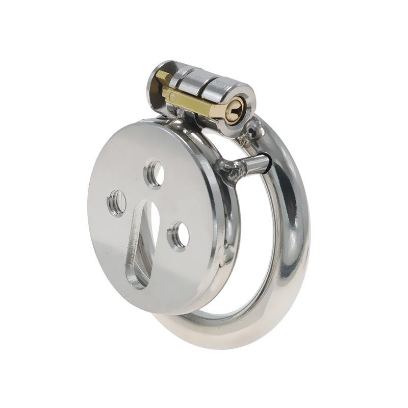 New Screw Flat Chastity Lock CB Chastity Device SM Stainless Steel Penis Cage Lock Penis Lock Adult