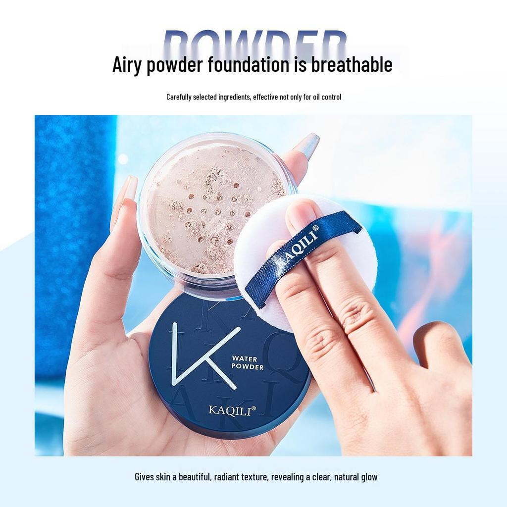 Kaqili Matte Translucent Loose Powder: Oil Control, Lightweight, Natural, Long-lasting, Waterproof, Sweatproof Setting Powder.