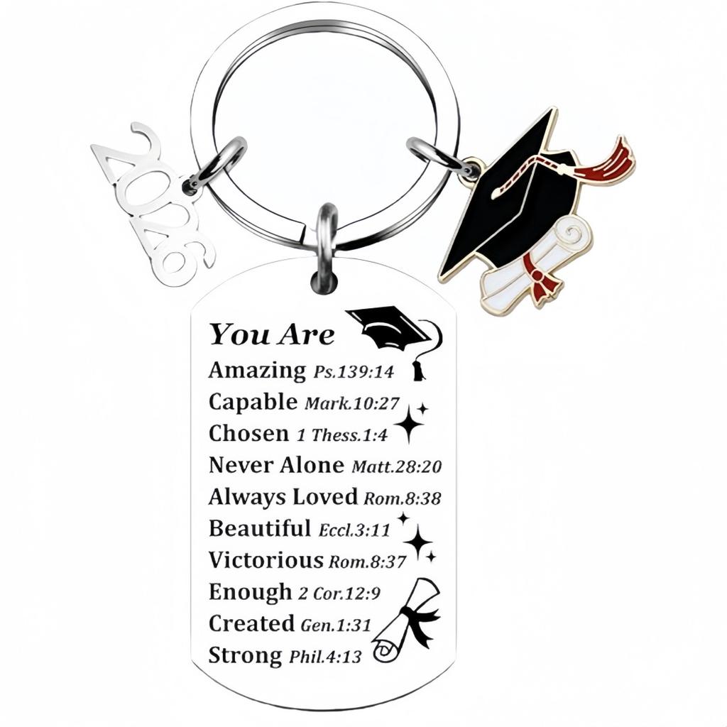 Graduation Keychain with Graduation Cap Charm Diploma Pendant and 2024 Year Number for Students Teachers Friends