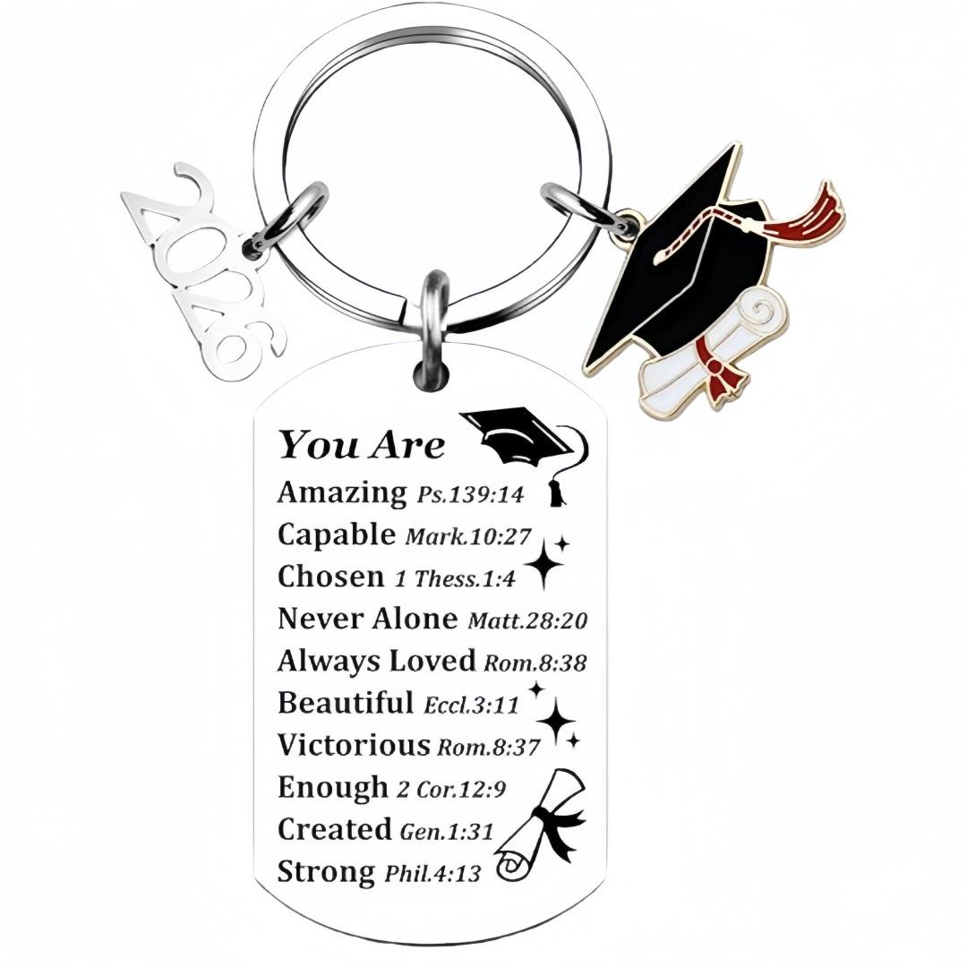 Graduation Keychain with Graduation Cap Charm Diploma Pendant and 2024 Year Number for Students Teachers Friends One Size